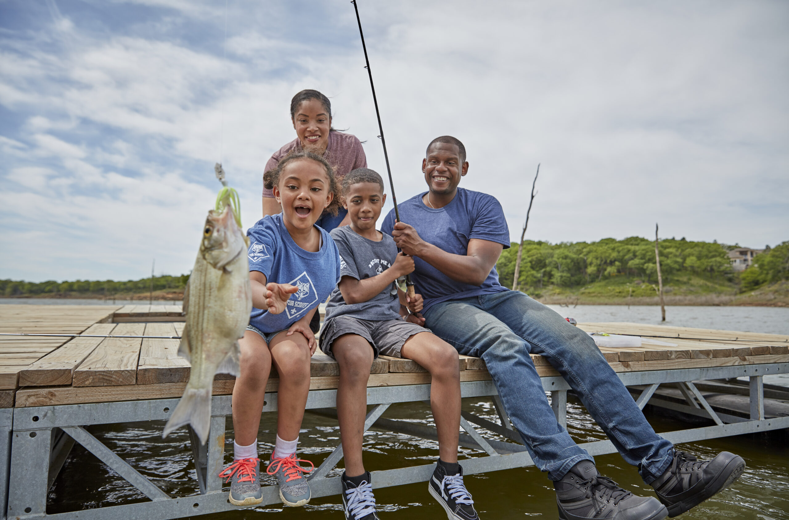 Cub Scouts fishing