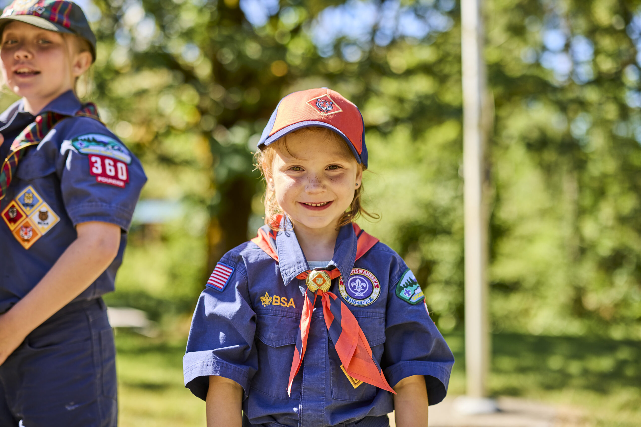 Cub Scouts performing a flag ceremony