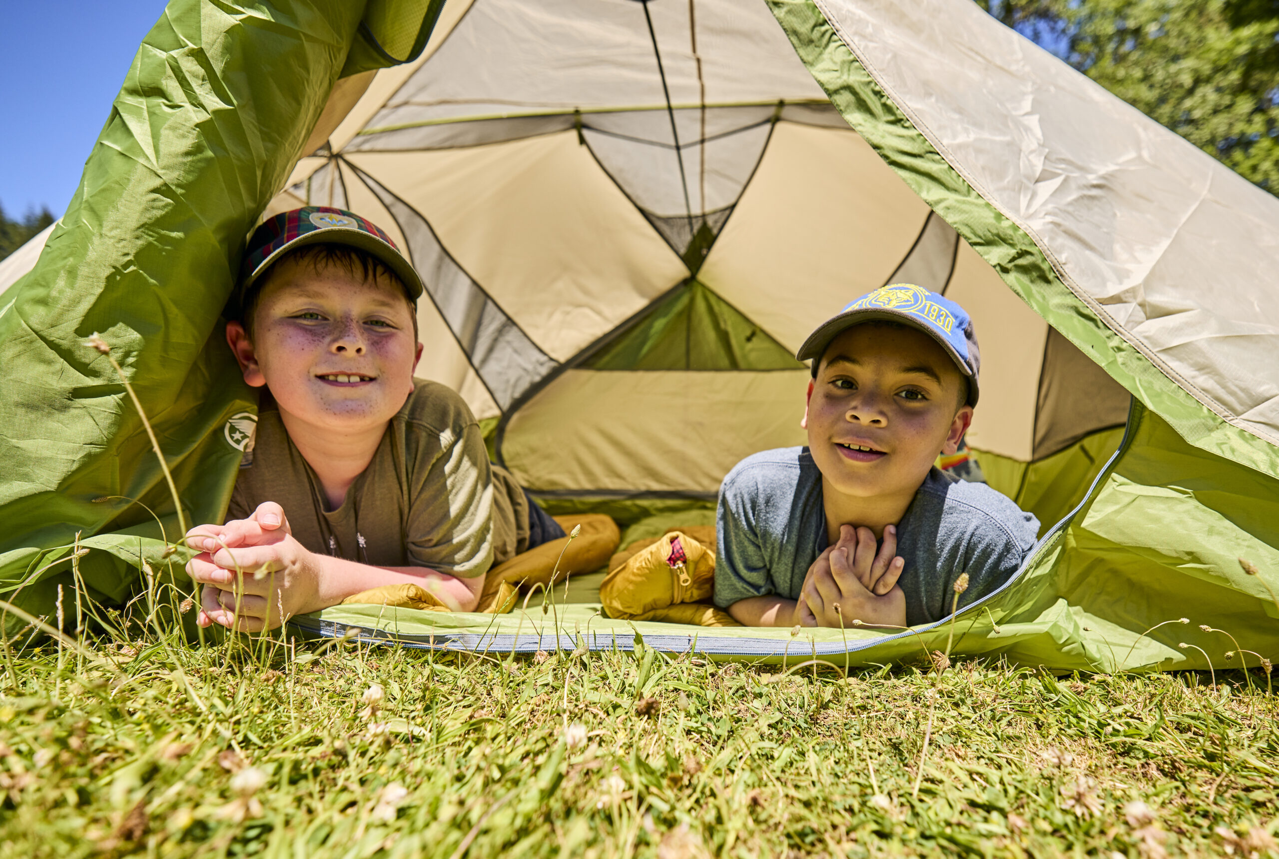 Cub Scouts camping / setting up camp / on a campout
